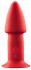 Красный конический анальный вибромассажер - 12,7 см.