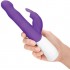 Фиолетовый тонкий вибратор-кролик с клиторальным отростком - 22 см.