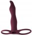 Бордовая вибронасадка для двойного проникновения Flirtini - 15,9 см.