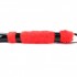 Черная лаковая плеть с красной меховой рукоятью - 44 см.