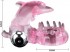 Розовое виброкольцо-дельфин с шипами