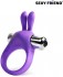 Фиолетовое эрекционное виброкольцо с ушками