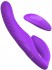 Фиолетовый безремневой вибрострапон с пультом Ultimate Strapless Strap-On - 22,22 см.
