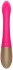 Розовый изогнутый ребристый вибромассажер - 21 см.