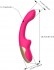Розовый изогнутый ребристый вибромассажер - 21 см.