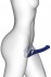 Синий безремневой страпон Multi Orgasm Size M с клиторальной стимуляцией