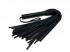 Черная цельная многохвостовая плеть из мягкой кожи - 57 см.