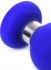 Синяя силиконовая анальная втулка с ограничителем - 13 см.