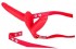Красный страпон с вагинальной пробкой SEX COMPANION DUAL CLIMAX - 17 см.