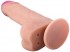 Реалистичный фаллоимитатор с нежно-розовой головкой - 18,5 см.