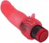 Розовый гелевый вибратор с клиторальными лепестками - 18,5 см.