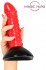 Красно-черный фантазийный фаллоимитатор с пупырышками - 20 см.