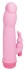 Розовый силиконовый массажёр с клиторальным отростком - 16,5 см.