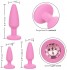 Набор из 3 розовых анальных пробок Crystal Booty Kit