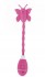Розовый вибростимулятор-бабочка на ручке THE CELINE BUTTERFLY