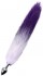 Серебристая металлическая анальная втулка с фиолетово-белым хвостом - размер M