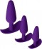 Набор из 3 фиолетовых анальных втулок A-toys