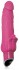 Розовый рельефный силиконовый вибромассажер - 18 см.