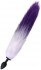 Черная анальная втулка с фиолетово-белым хвостиком - размер M